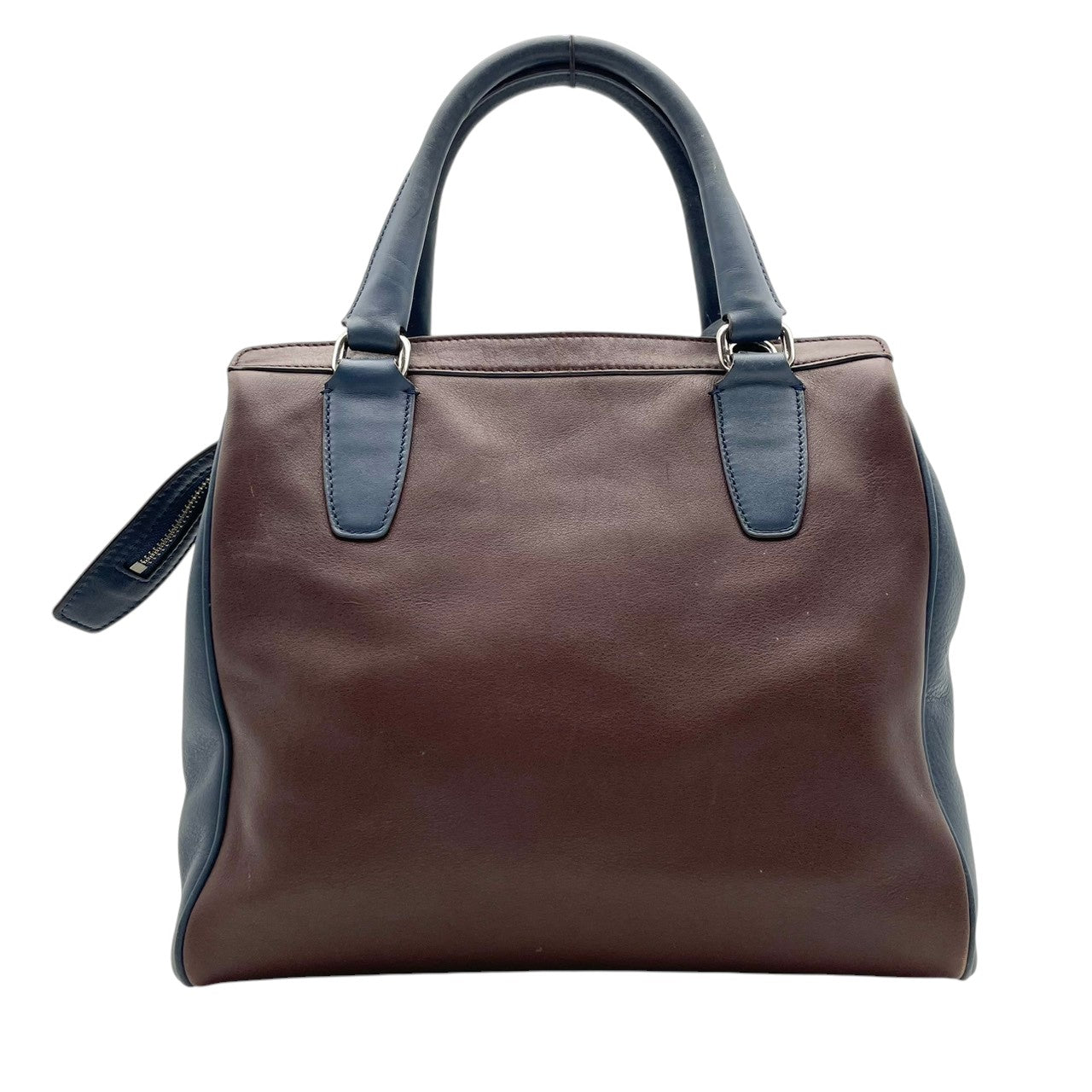 コーチ COACH レガシー ノースサウス サッチェル ハンドバッグ レザー 本革 ブラウン ネイビー バイカラー 26301 F1320 タッセル シルバー金具 フラップ 手持ち トップハンドル レディース 上品 クラシック 日常使い 収納力 S2