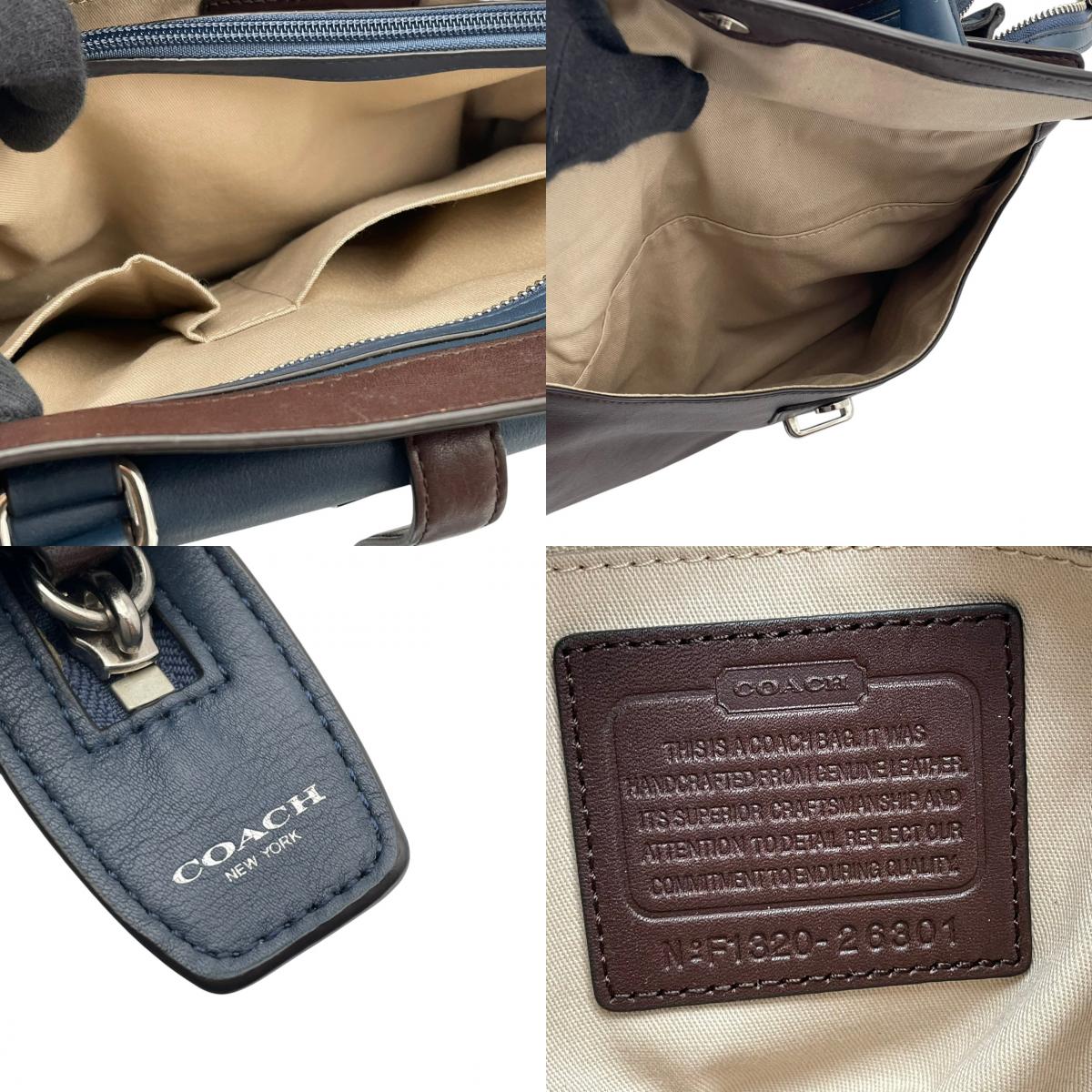 コーチ COACH レガシー ノースサウス サッチェル ハンドバッグ レザー 本革 ブラウン ネイビー バイカラー 26301 F1320 タッセル シルバー金具 フラップ 手持ち トップハンドル レディース 上品 クラシック 日常使い 収納力 S2