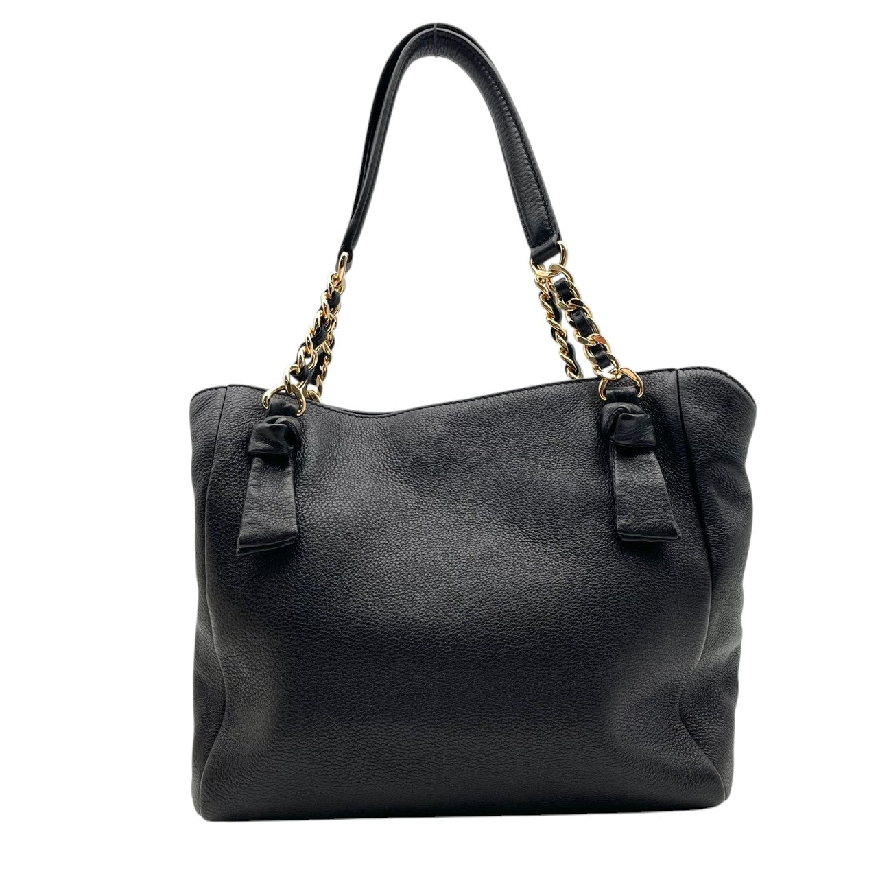 美品 トリーバーチ TORY BURCH テア Thea チェーンストラップ トートバッグ レザー 本革 ブラック 2way ワンショルダー 斜め掛け可 自立可 エンボスロゴ ゴールド金具 収納力 上品 クラシック レディース 日常使い S2