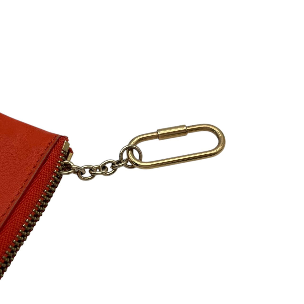 セリーヌ CELINE コインケース レザー 本革 オレンジ ワインレッド バイカラー ジップ 小銭入れ カードケース ゴールド金具 ロゴ刻印 コンパクト ミニウォレット ファスナー開閉 マルチケース レディース 上品 シンプル 日常使い 収納力 M3
