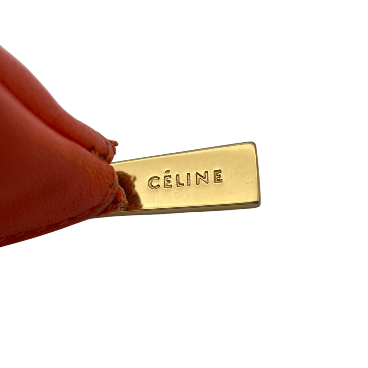 セリーヌ CELINE コインケース レザー 本革 オレンジ ワインレッド バイカラー ジップ 小銭入れ カードケース ゴールド金具 ロゴ刻印 コンパクト ミニウォレット ファスナー開閉 マルチケース レディース 上品 シンプル 日常使い 収納力 M3