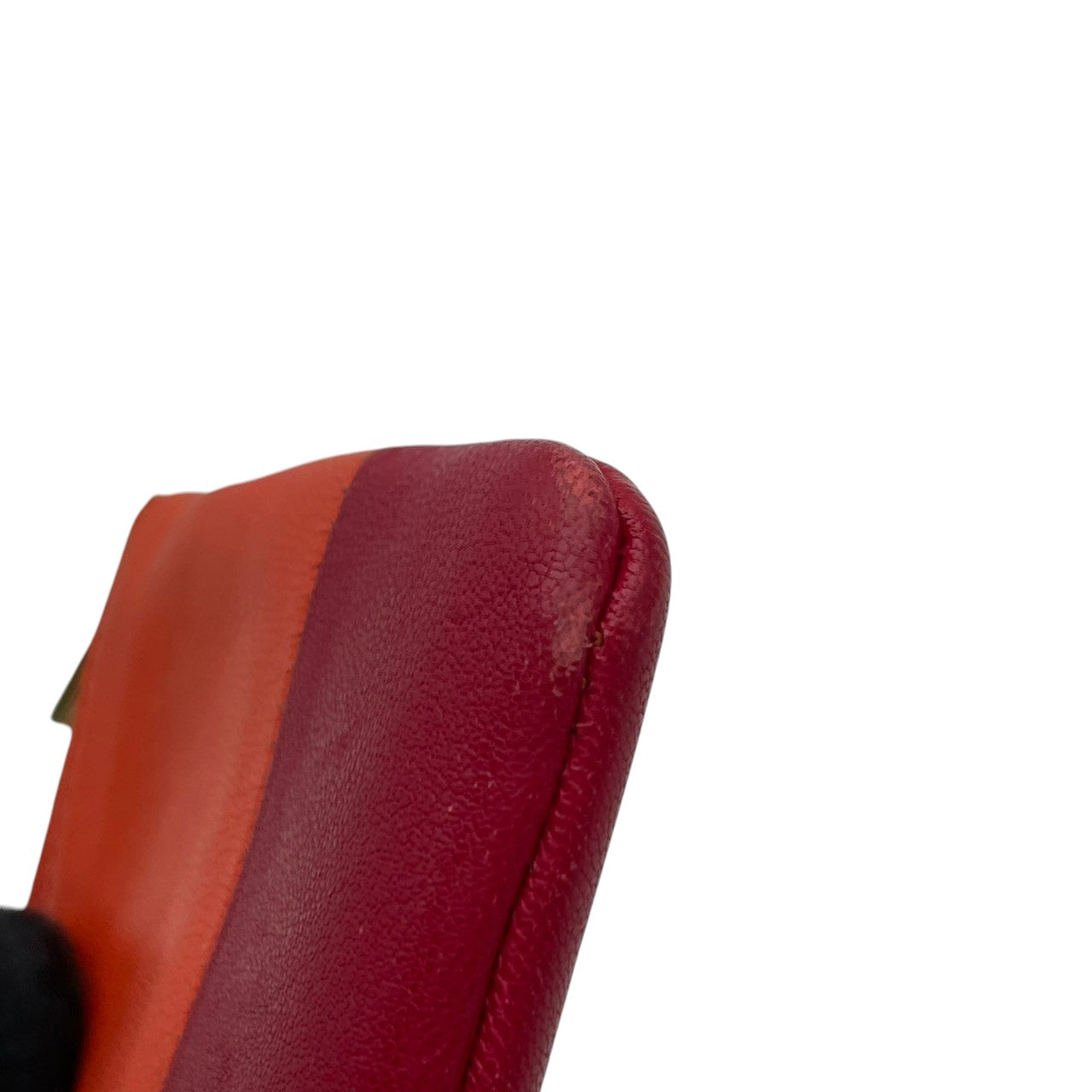 セリーヌ CELINE コインケース レザー 本革 オレンジ ワインレッド バイカラー ジップ 小銭入れ カードケース ゴールド金具 ロゴ刻印 コンパクト ミニウォレット ファスナー開閉 マルチケース レディース 上品 シンプル 日常使い 収納力 M3