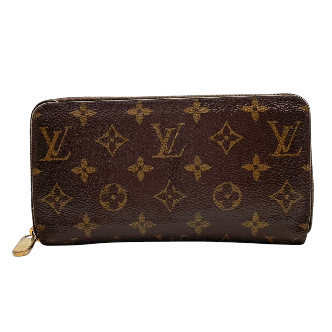 ルイヴィトン LOUIS VUITTON ジッピーウォレット 長財布 モノグラム ブラウン レッド M41896 ラウンドファスナー キャンバス レザーライニング ゴールド金具 ロゴ 総柄 レディース メンズ ユニセックス 定番 ロングウォレット 収納力 M3