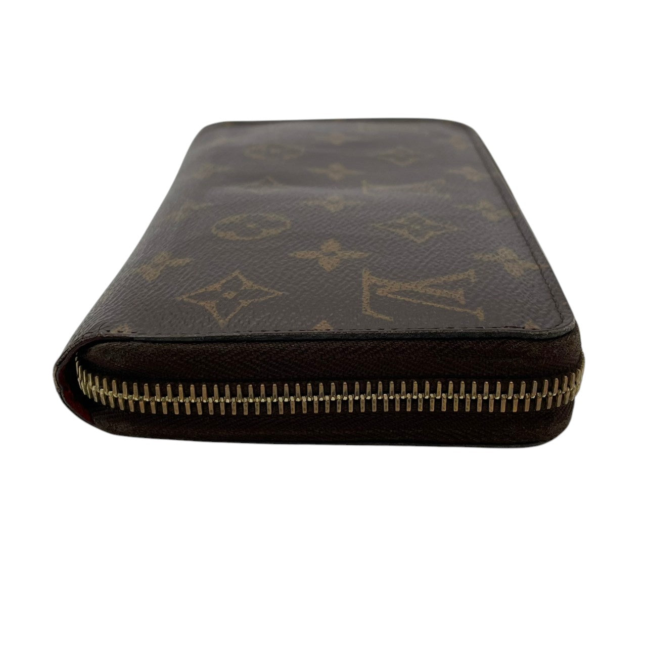 ルイヴィトン LOUIS VUITTON ジッピーウォレット 長財布 モノグラム ブラウン レッド M41896 ラウンドファスナー キャンバス レザーライニング ゴールド金具 ロゴ 総柄 レディース メンズ ユニセックス 定番 ロングウォレット 収納力 M3