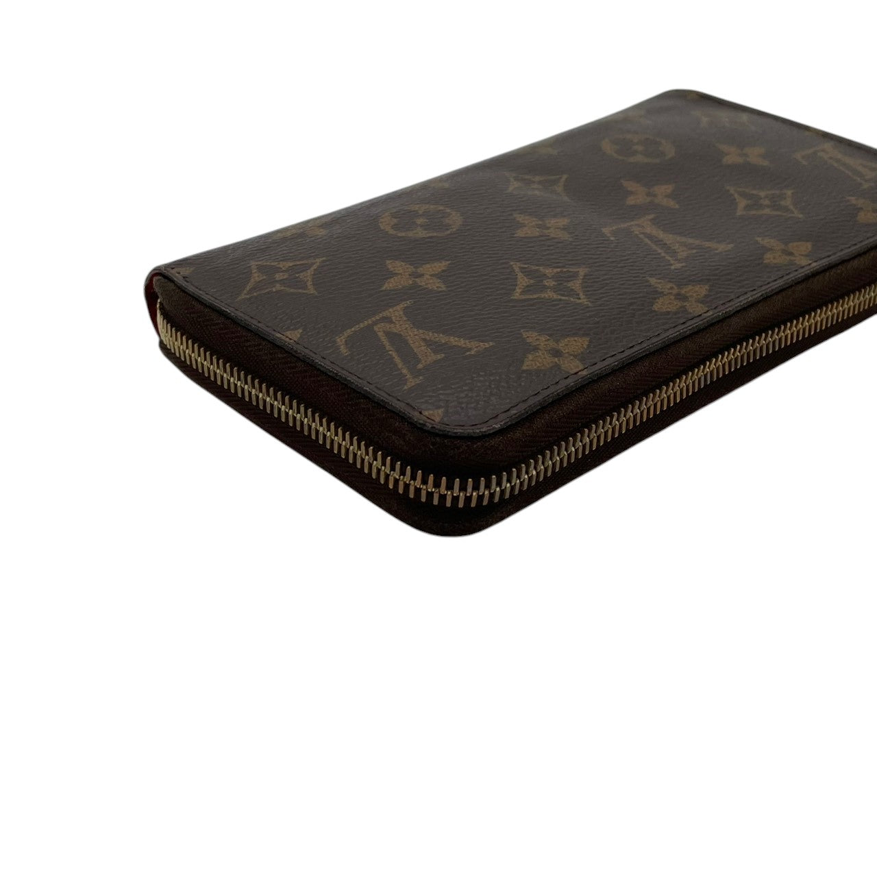 ルイヴィトン LOUIS VUITTON ジッピーウォレット 長財布 モノグラム ブラウン レッド M41896 ラウンドファスナー キャンバス レザーライニング ゴールド金具 ロゴ 総柄 レディース メンズ ユニセックス 定番 ロングウォレット 収納力 M3