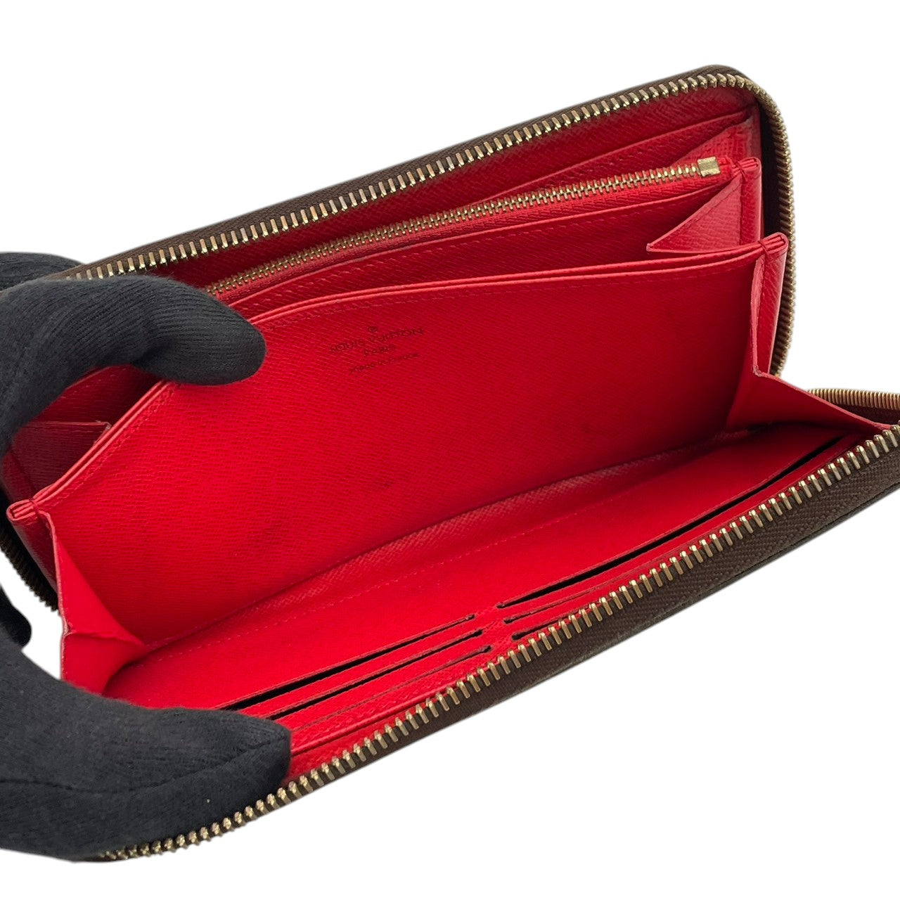 ルイヴィトン LOUIS VUITTON ジッピーウォレット 長財布 モノグラム ブラウン レッド M41896 ラウンドファスナー キャンバス レザーライニング ゴールド金具 ロゴ 総柄 レディース メンズ ユニセックス 定番 ロングウォレット 収納力 M3