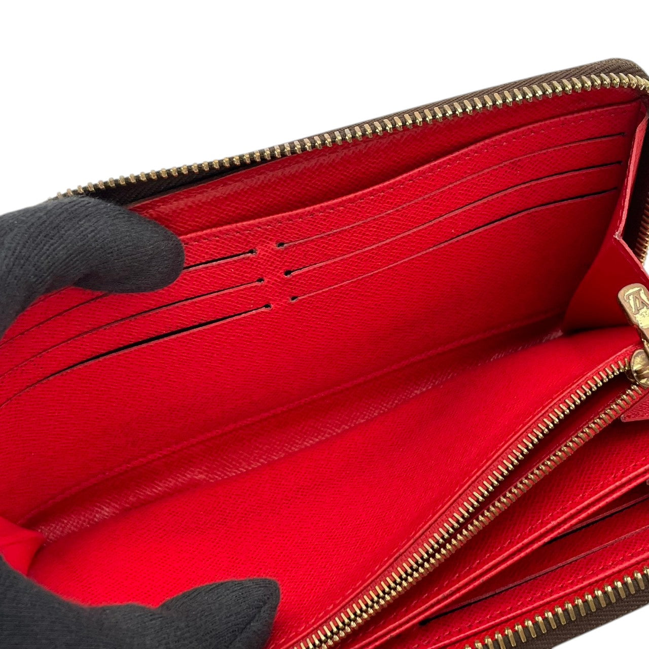 ルイヴィトン LOUIS VUITTON ジッピーウォレット 長財布 モノグラム ブラウン レッド M41896 ラウンドファスナー キャンバス レザーライニング ゴールド金具 ロゴ 総柄 レディース メンズ ユニセックス 定番 ロングウォレット 収納力 M3