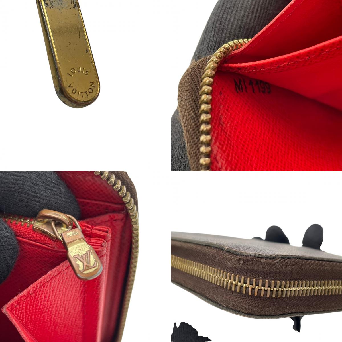 ルイヴィトン LOUIS VUITTON ジッピーウォレット 長財布 モノグラム ブラウン レッド M41896 ラウンドファスナー キャンバス レザーライニング ゴールド金具 ロゴ 総柄 レディース メンズ ユニセックス 定番 ロングウォレット 収納力 M3