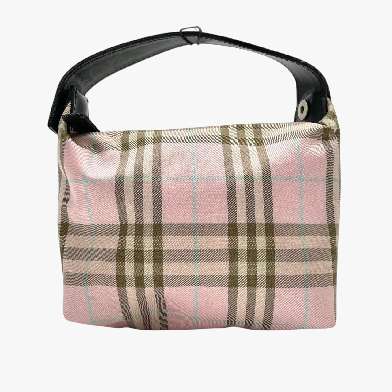 バーバリー BURBERRY LONDON ミニハンドバッグ COS IRONBAG 11189321 ピンク ノバチェック ナイロン レザー ワンハンドル タグ付き イタリア製 レディース チェック柄 ミニサイズ コンパクト 手提げバッグ M5