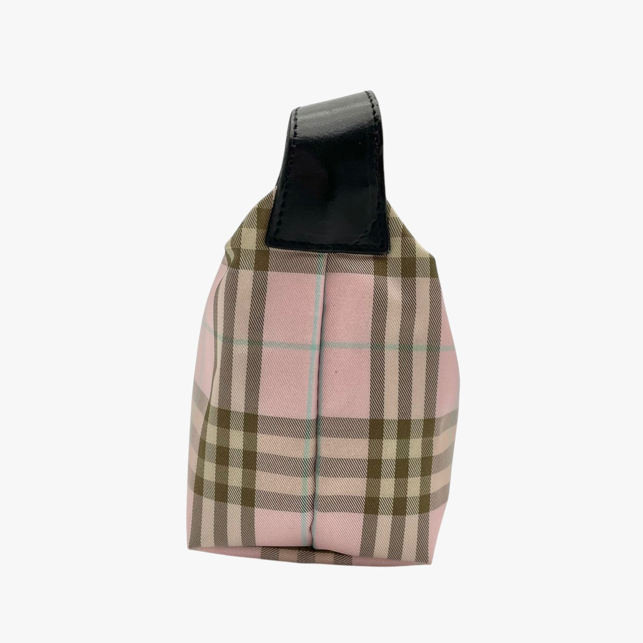 バーバリー BURBERRY LONDON ミニハンドバッグ COS IRONBAG 11189321 ピンク ノバチェック ナイロン レザー ワンハンドル タグ付き イタリア製 レディース チェック柄 ミニサイズ コンパクト 手提げバッグ M5