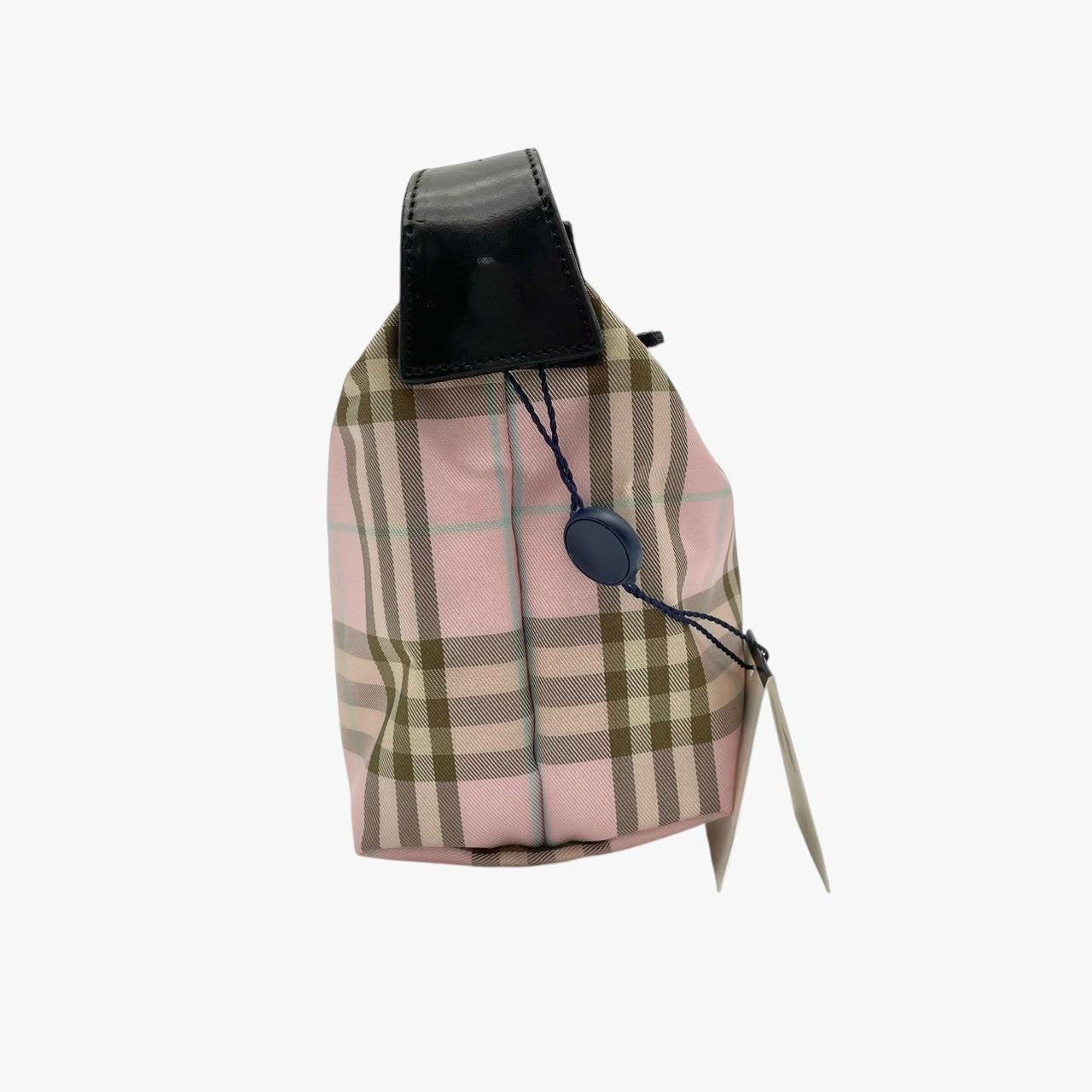 バーバリー BURBERRY LONDON ミニハンドバッグ COS IRONBAG 11189321 ピンク ノバチェック ナイロン レザー ワンハンドル タグ付き イタリア製 レディース チェック柄 ミニサイズ コンパクト 手提げバッグ M5