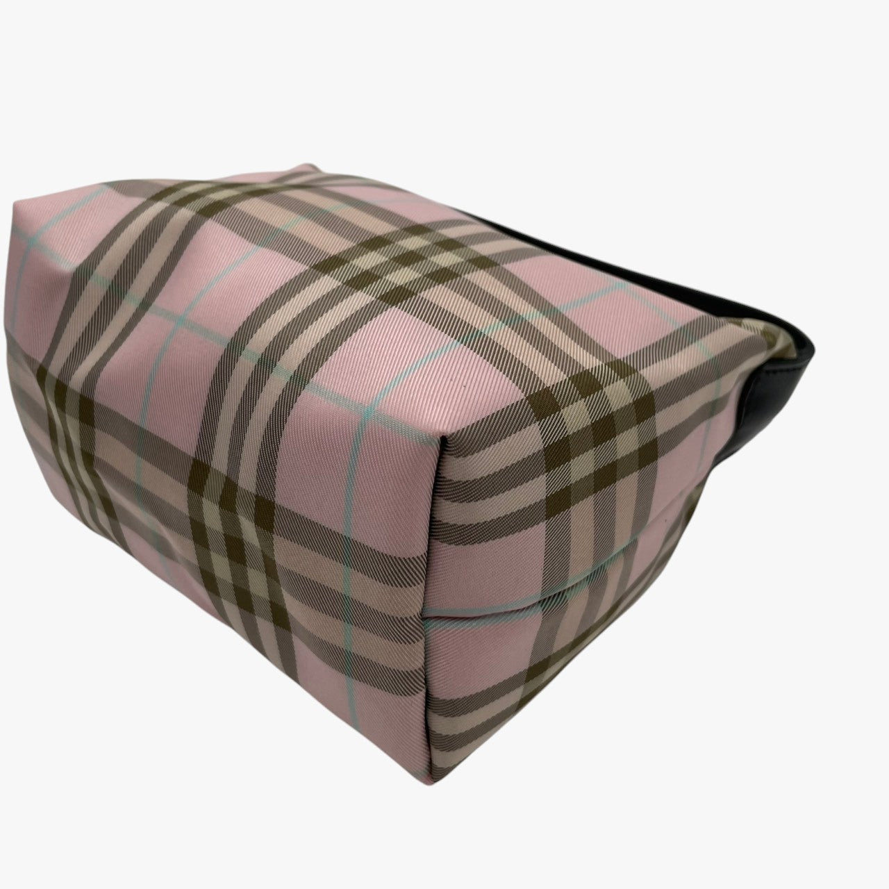バーバリー BURBERRY LONDON ミニハンドバッグ COS IRONBAG 11189321 ピンク ノバチェック ナイロン レザー ワンハンドル タグ付き イタリア製 レディース チェック柄 ミニサイズ コンパクト 手提げバッグ M5