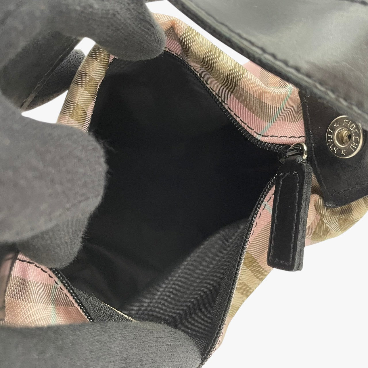 バーバリー BURBERRY LONDON ミニハンドバッグ COS IRONBAG 11189321 ピンク ノバチェック ナイロン レザー ワンハンドル タグ付き イタリア製 レディース チェック柄 ミニサイズ コンパクト 手提げバッグ M5