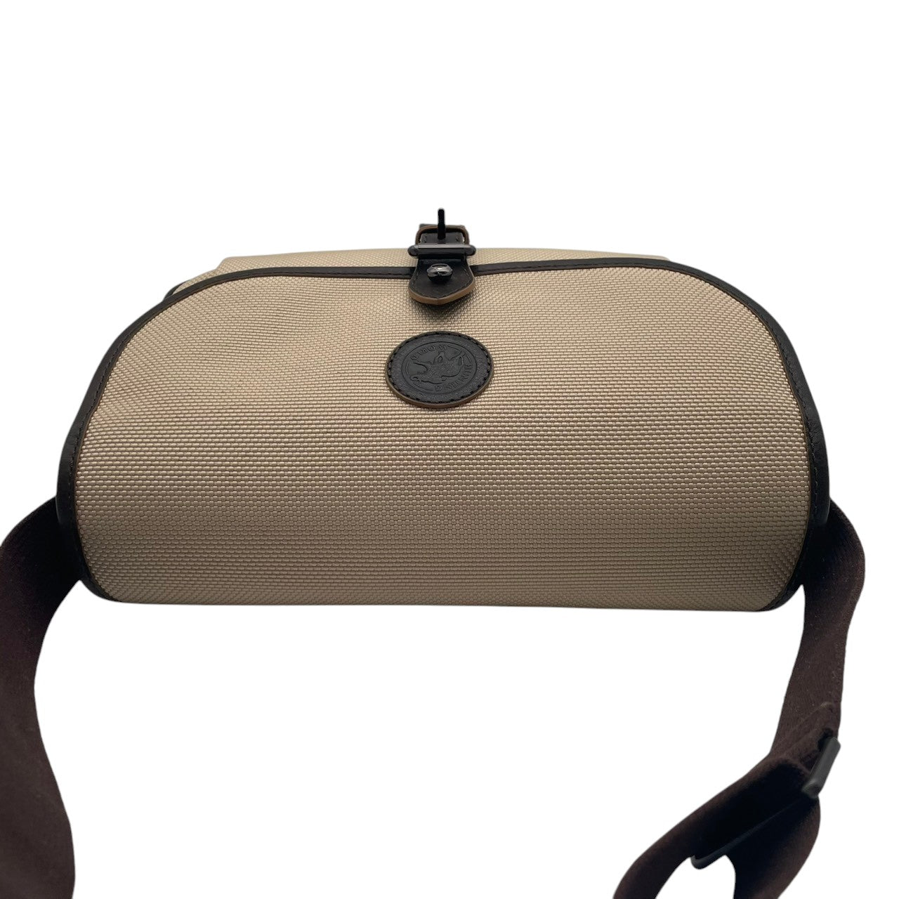 【美品】 ハンティングワールド HUNTING WORLD ショルダーバッグ 斜め掛け可 キャンバス レザー ベージュ サファリ トゥデイ メッセンジャー フラップ ビンテージ クラシック カジュアル メンズ レディース ユニセックス 定番 人気 S68