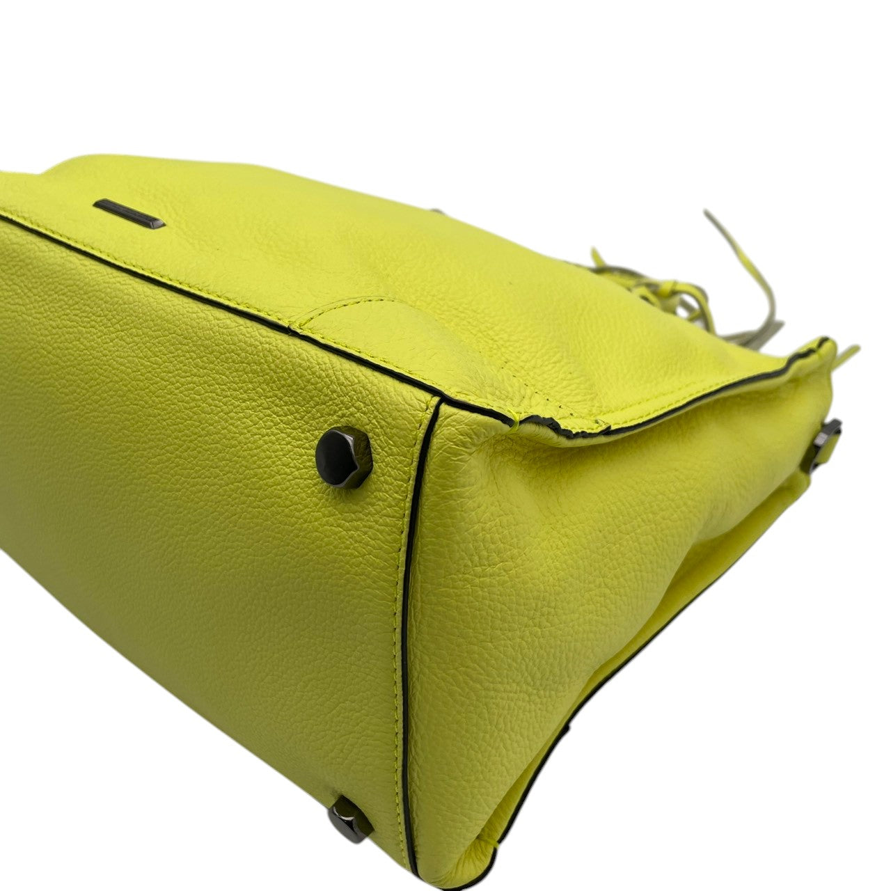 【美品】 レベッカミンコフ REBECCA MINKOFF 2WAY ハンドバッグ ショルダーバッグ 斜め掛け可 レザー 本革 レモンイエロー 黄色 タッセル 自立可 エレガント クラシック ビンテージ 華やか 春夏 レディース お出かけ 定番 人気 S61