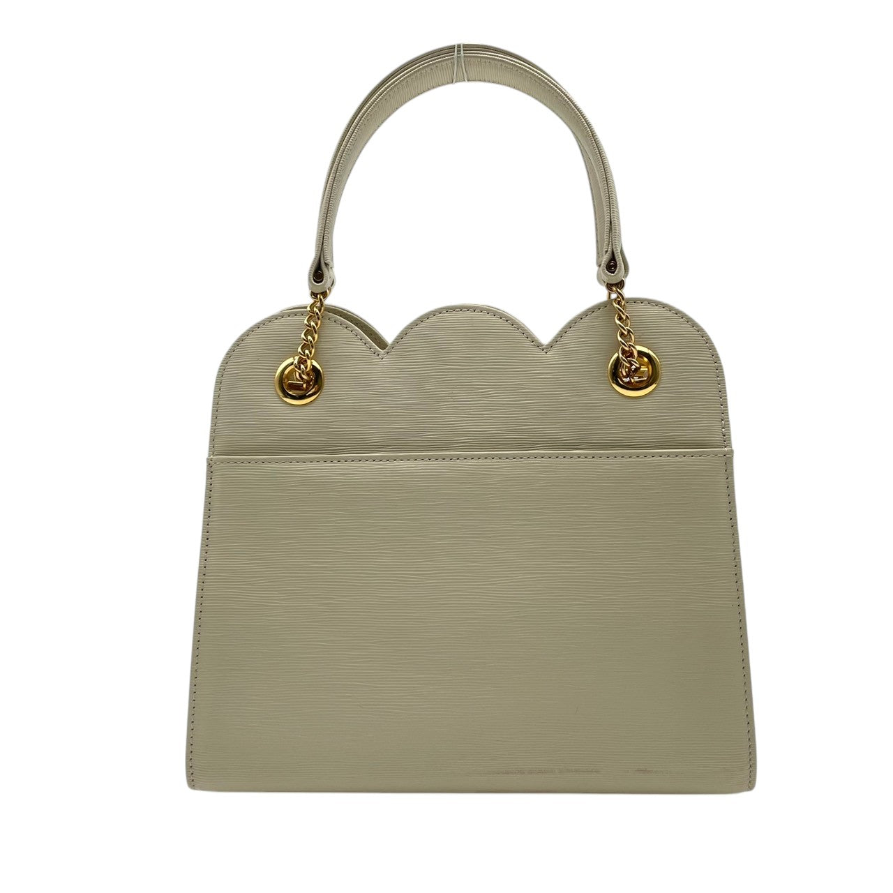 【美品】 ハナエモリ HANAE MORI ハンドバッグ レザー 本革 アイボリー 白 ゴールド金具 リボン 自立可 フォーマル 冠婚葬祭 卒業式 入学式 エレガント クラシック ビンテージ 上品 鞄 レディース お出かけ デイリー 定番 人気 S61