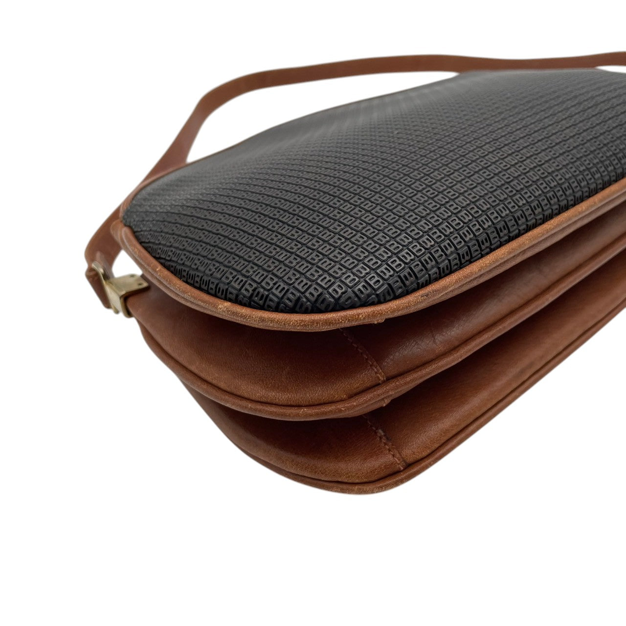 【良品】 バリー BALLY ショルダーバッグ クロスボディ 斜め掛け可 PVC レザー ブラウン 茶色 ブラック 黒 Bロゴ 総柄 モノグラム フラップ クラシック ビンテージ 上品 鞄 メンズ レディース ユニセックス 定番 人気 希少 S59