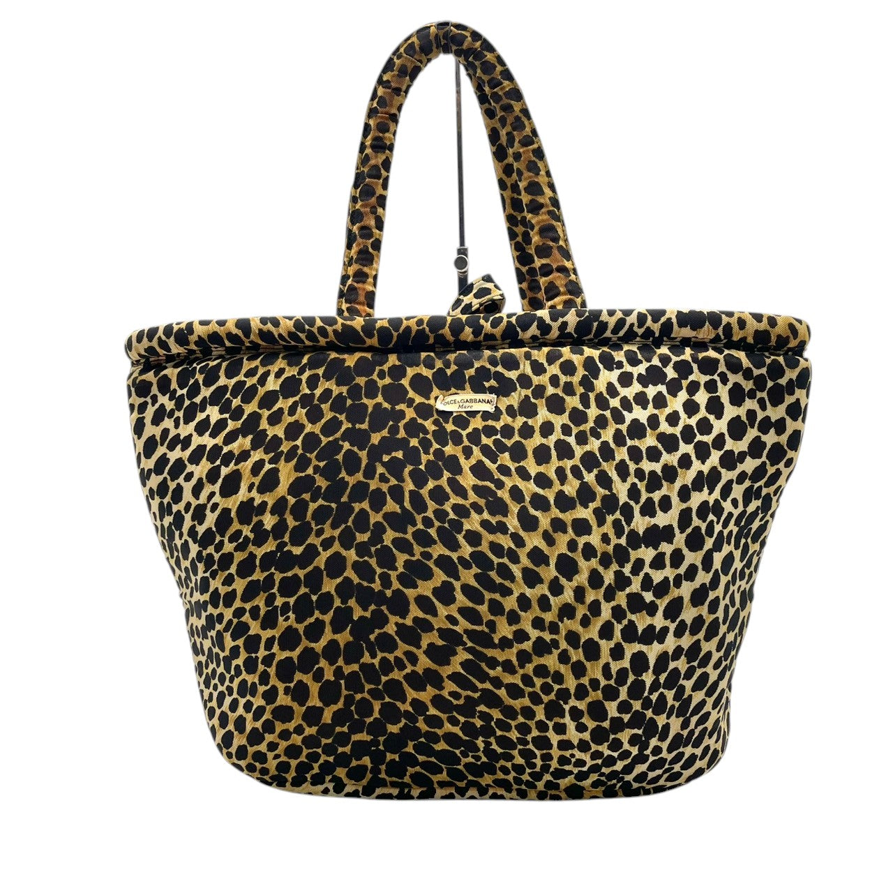 【良品】 ドルチェ＆ガッバーナ DOLCE&GABBANA トートバッグ ショルダーバッグ ナイロン レザー レオパード柄 ヒョウ柄 ブラウン 茶 ブラック 黒 肩掛け 大容量 軽量 A4収納可能 カジュアル クラシック エレガント レディース 定番 S59