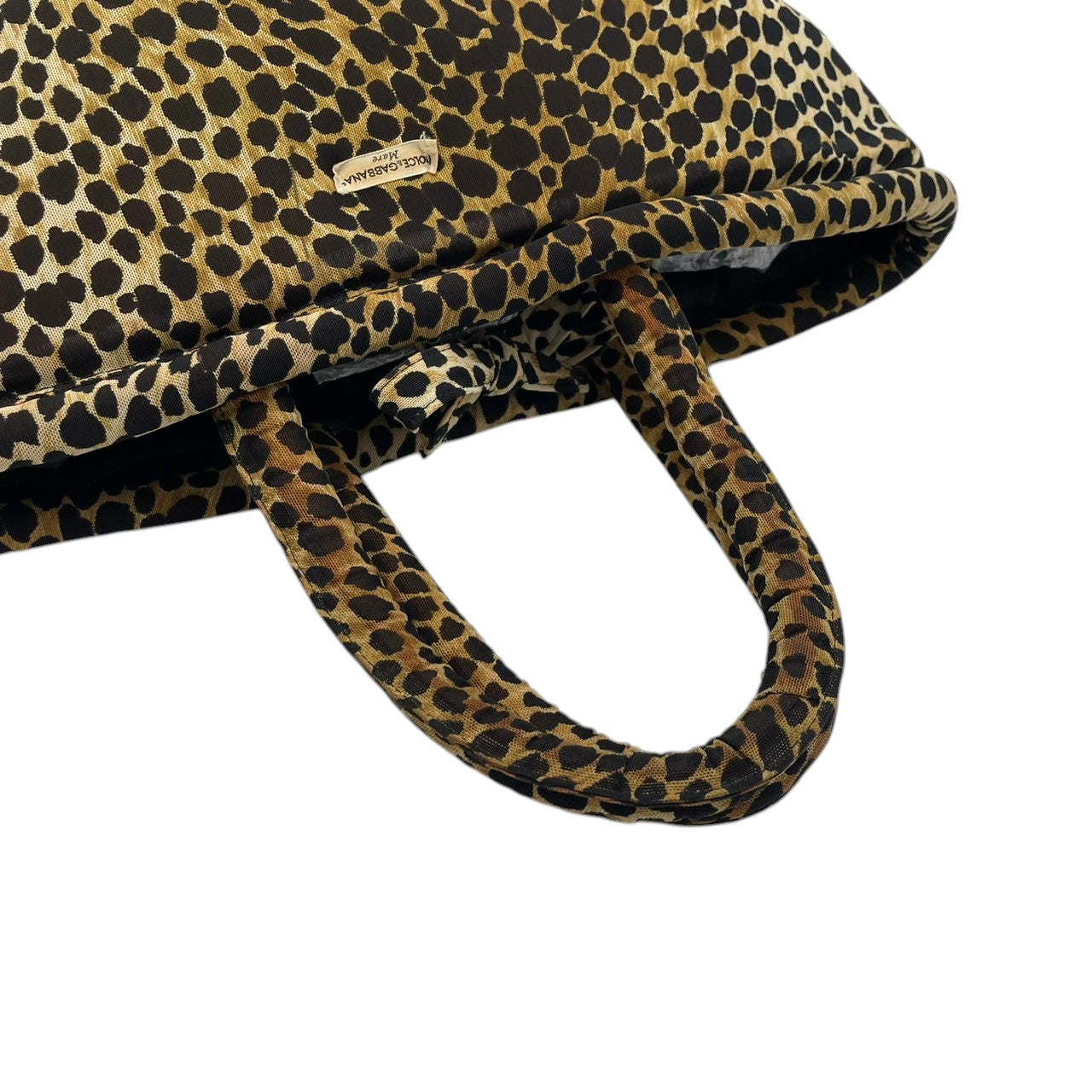 【良品】 ドルチェ＆ガッバーナ DOLCE&GABBANA トートバッグ ショルダーバッグ ナイロン レザー レオパード柄 ヒョウ柄 ブラウン 茶 ブラック 黒 肩掛け 大容量 軽量 A4収納可能 カジュアル クラシック エレガント レディース 定番 S59