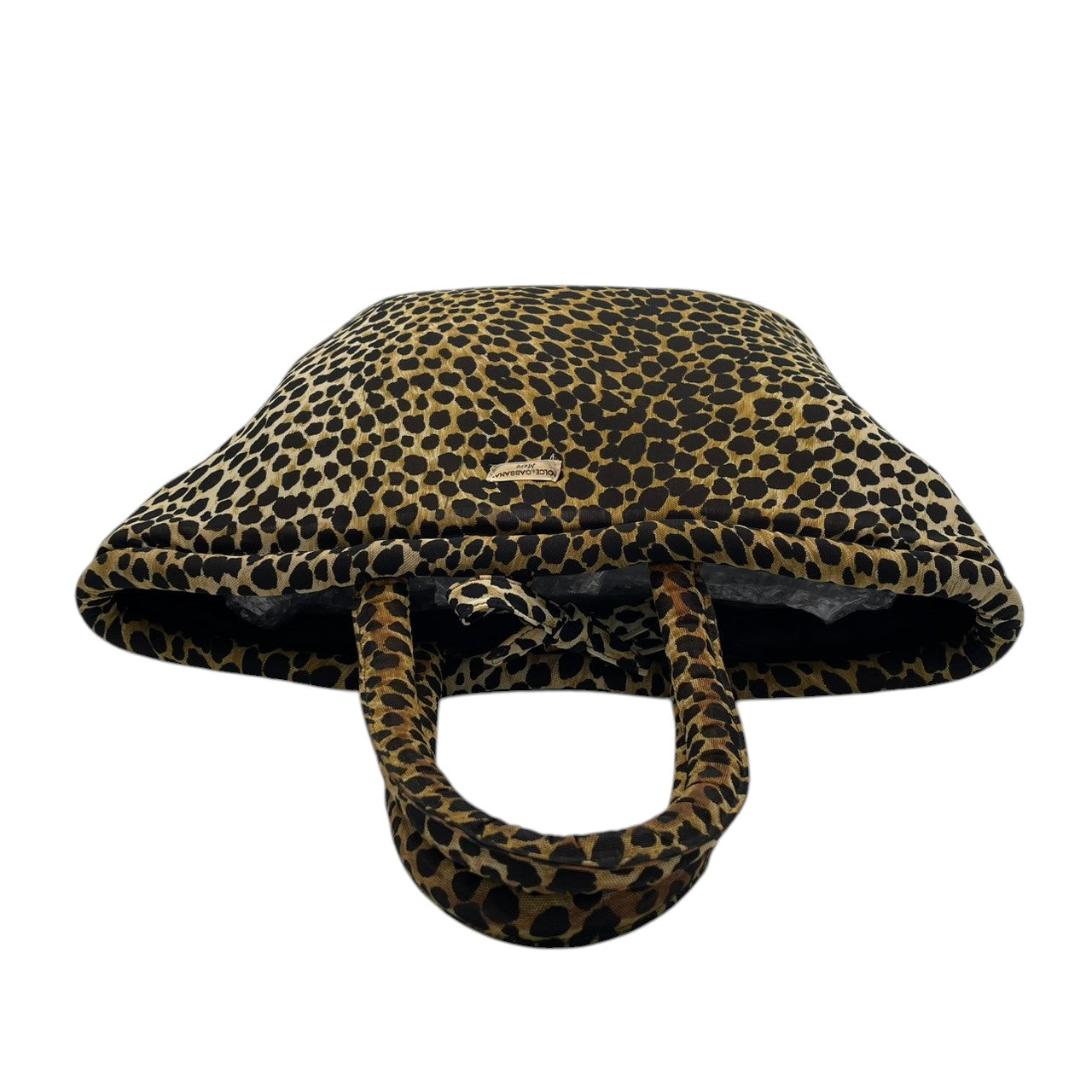 【良品】 ドルチェ＆ガッバーナ DOLCE&GABBANA トートバッグ ショルダーバッグ ナイロン レザー レオパード柄 ヒョウ柄 ブラウン 茶 ブラック 黒 肩掛け 大容量 軽量 A4収納可能 カジュアル クラシック エレガント レディース 定番 S59