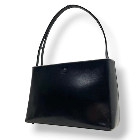 【良品】 ジバンシー GIVENCHY ハンドバッグ ミニボストンバッグ PVC ブラック 黒 ゴールド金具 4Gロゴ 総柄 型押し ヴィンテージ レトロ クラシック エレガント 上品 鞄 お出かけ フォーマル 冠婚葬祭 レディース 定番 人気 希少 S60