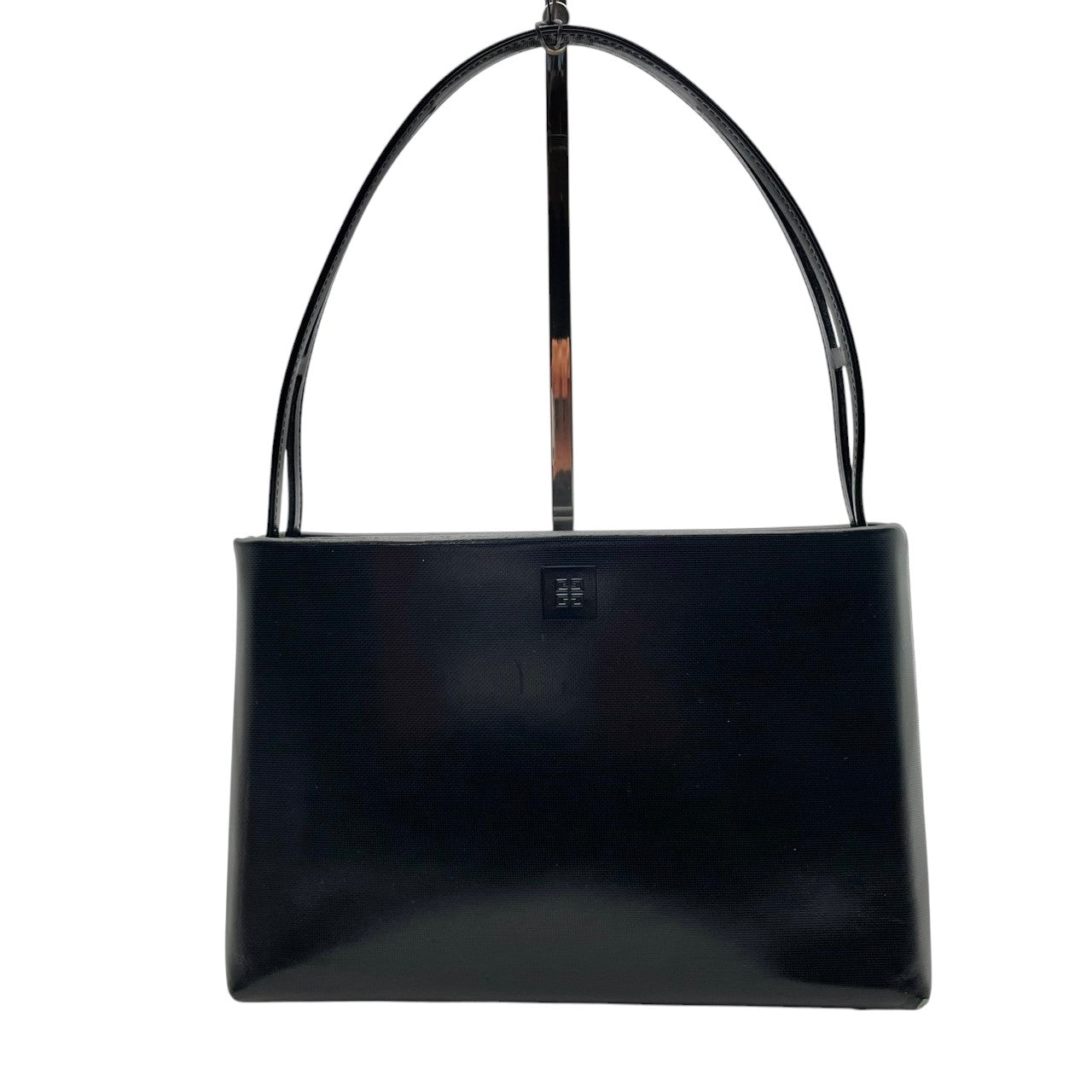 【良品】 ジバンシー GIVENCHY ハンドバッグ ミニボストンバッグ PVC ブラック 黒 ゴールド金具 4Gロゴ 総柄 型押し ヴィンテージ レトロ クラシック エレガント 上品 鞄 お出かけ フォーマル 冠婚葬祭 レディース 定番 人気 希少 S60