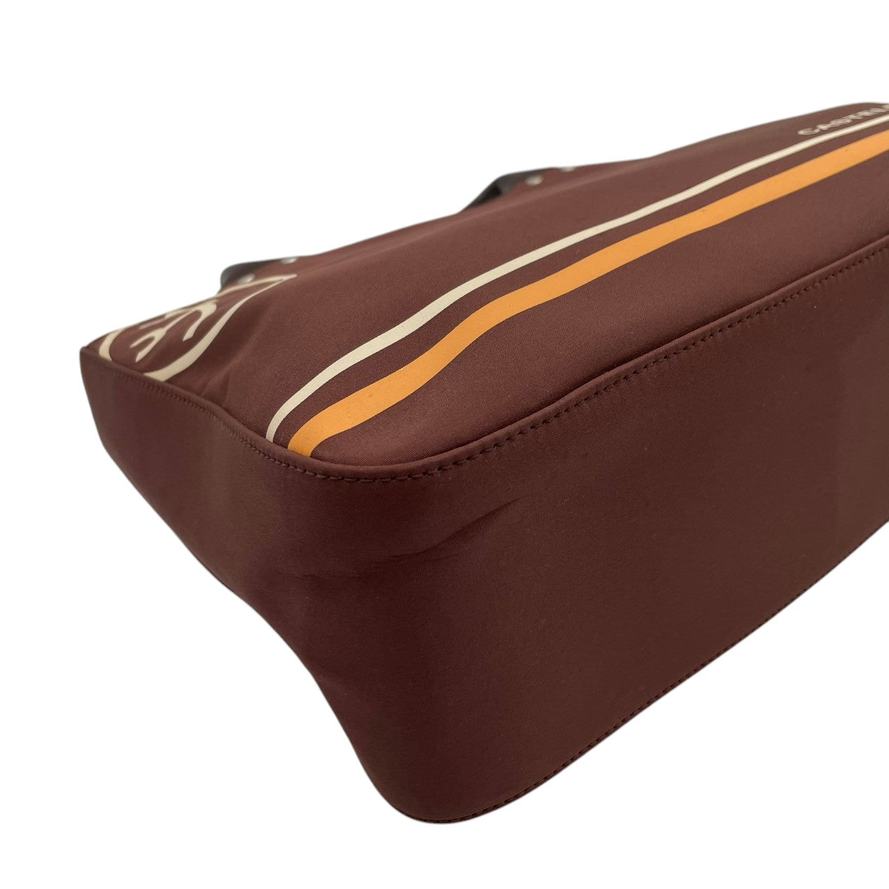 【美品】 カステルバジャック CASTELBAJAC ハンドバッグ ミニボストン トートバッグ ナイロン レザー ブラウン 茶 家紋 ロゴ ステッチ 軽量 カジュアル スポーティ 鞄 お出かけ デイリー メンズ レディース ユニセックス 定番 人気 S60