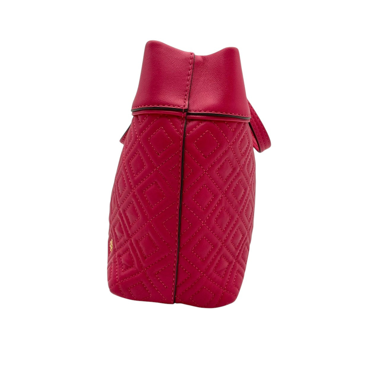 【美品】 トリーバーチ TORY BURCH ハンドバッグ トートバッグ レザー 本革 ピンク デカロゴ ステッチ タッセル チャーム 自立可 軽量 カジュアル エレガント 上品 鞄 お出かけ デイリー レディース 定番 人気 S60