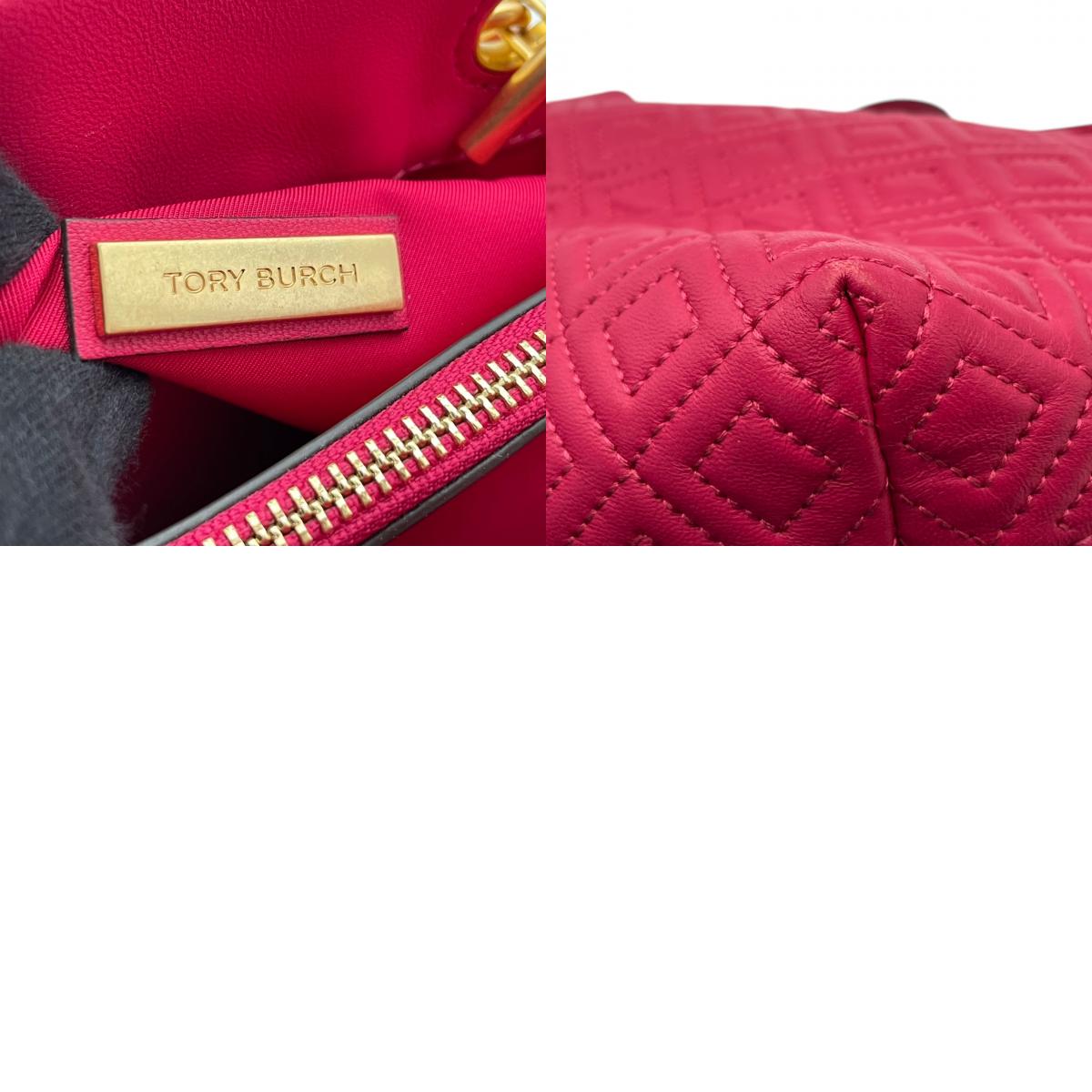 【美品】 トリーバーチ TORY BURCH ハンドバッグ トートバッグ レザー 本革 ピンク デカロゴ ステッチ タッセル チャーム 自立可 軽量 カジュアル エレガント 上品 鞄 お出かけ デイリー レディース 定番 人気 S60