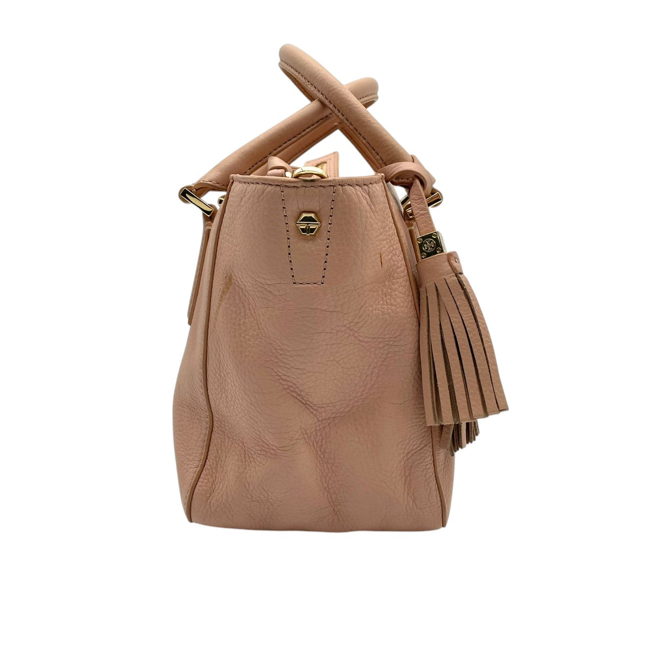 【美品】 トリーバーチ TORY BURCH ティア Thea スモール トートバッグ ハンドバッグ ショルダーバッグ 2WAY レザー 本革 ピンクベージュ ゴールド金具 斜め掛け可 クロスボディ 自立可 エレガント 上品 レディース 定番 人気 S60