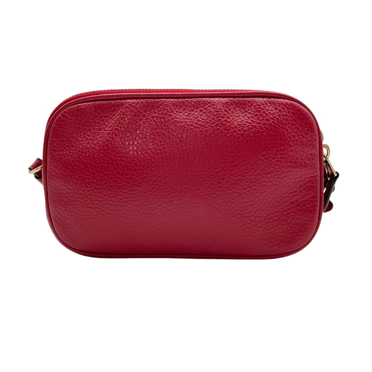 美品 COACH コーチ クロスボディポーチ ショルダーバッグ ピーブルドレザー ワインレッド 赤 レディース ゴールド金具 ダブルジップ コンパクト デイリー お出かけ 斜め掛け 軽量 F30259 s83