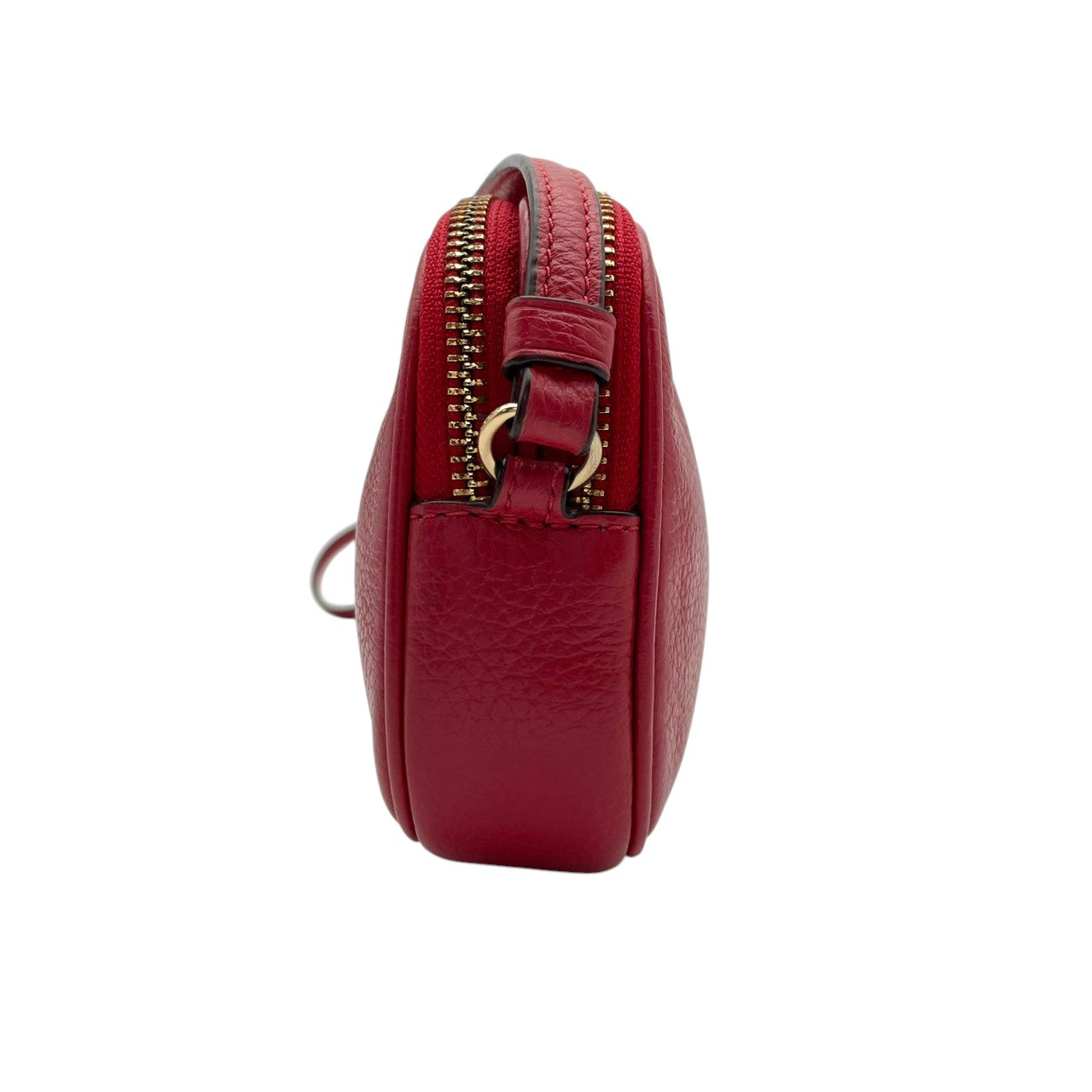 美品 COACH コーチ クロスボディポーチ ショルダーバッグ ピーブルドレザー ワインレッド 赤 レディース ゴールド金具 ダブルジップ コンパクト デイリー お出かけ 斜め掛け 軽量 F30259 s83