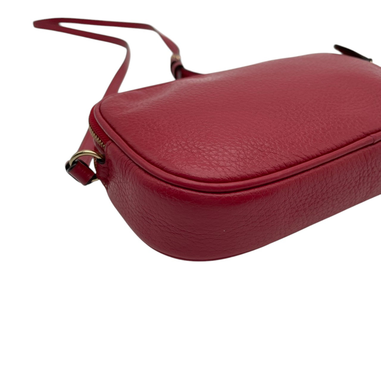 美品 COACH コーチ クロスボディポーチ ショルダーバッグ ピーブルドレザー ワインレッド 赤 レディース ゴールド金具 ダブルジップ コンパクト デイリー お出かけ 斜め掛け 軽量 F30259 s83