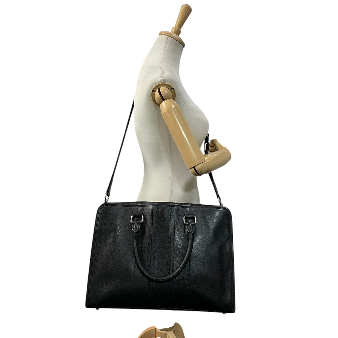 COACH コーチ Metropolitan メトロポリタン ブリーフケース ビジネスバッグ 2way レザー ブラック メンズ シルバー金具 A4収納 PC収納 通勤 ショルダー ハンドバッグ 書類 仕事 s83