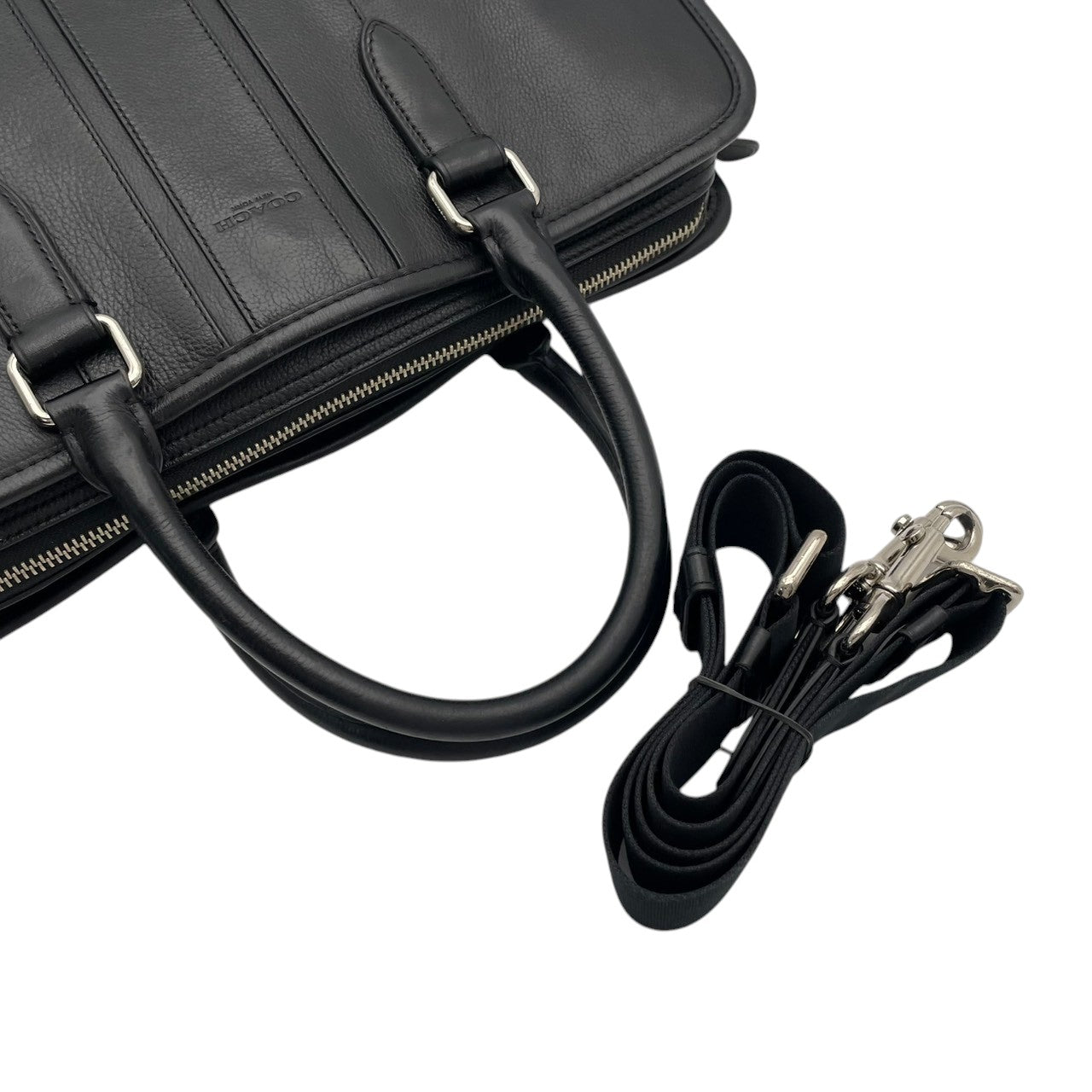COACH コーチ Metropolitan メトロポリタン ブリーフケース ビジネスバッグ 2way レザー ブラック メンズ シルバー金具 A4収納 PC収納 通勤 ショルダー ハンドバッグ 書類 仕事 s83
