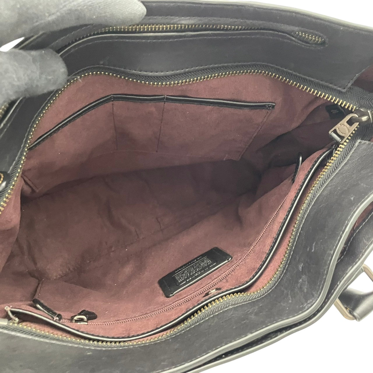 COACH コーチ 1941 ジップ グローブタンドレザー トートバッグ ブラック シルバー金具 大容量 A4収納 通勤 ビジネス 本革 牛革 ユニセックス シンプル 上質 55564 S88