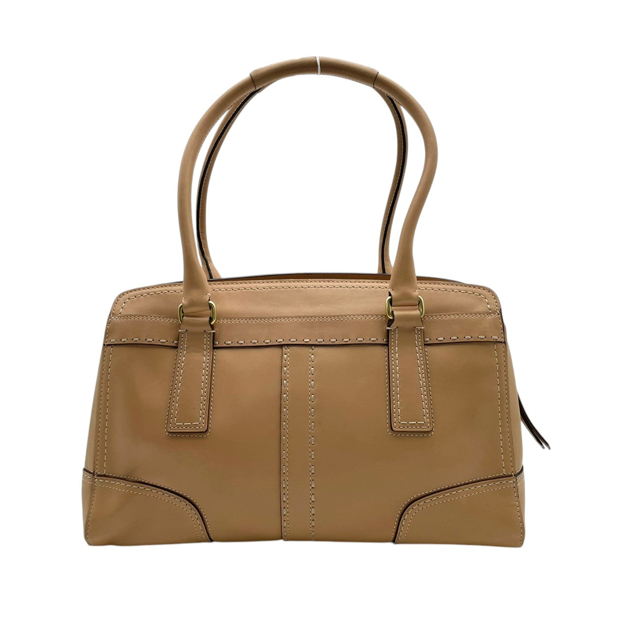 【美品】 コーチ COACH ハンドバッグ トートバッグ ハンプトンズ サッチェル レザー 本革 ベージュ ターンロック ゴールド金具 肩掛け 大容量 お出かけ デイリー エレガント 上品 通勤 通学 レディース 定番 S81