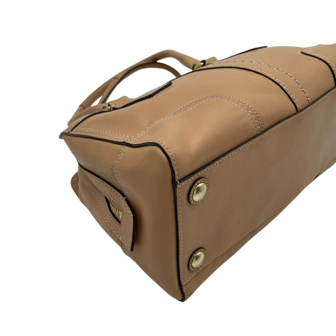 【美品】 コーチ COACH ハンドバッグ トートバッグ ハンプトンズ サッチェル レザー 本革 ベージュ ターンロック ゴールド金具 肩掛け 大容量 お出かけ デイリー エレガント 上品 通勤 通学 レディース 定番 S81