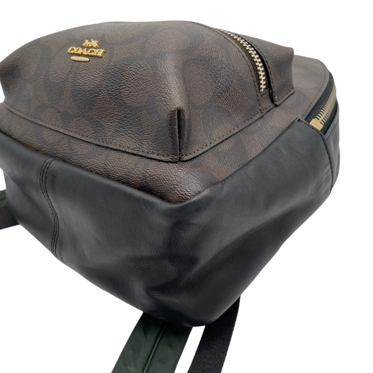 【美品】 コーチ COACH チャーリー バックパック シグネチャー キャンバス ブラウン 茶 ミニリュック コンパクト バックパック 通勤 通学 デイリー お出かけ レディース 定番 人気 鞄 S81