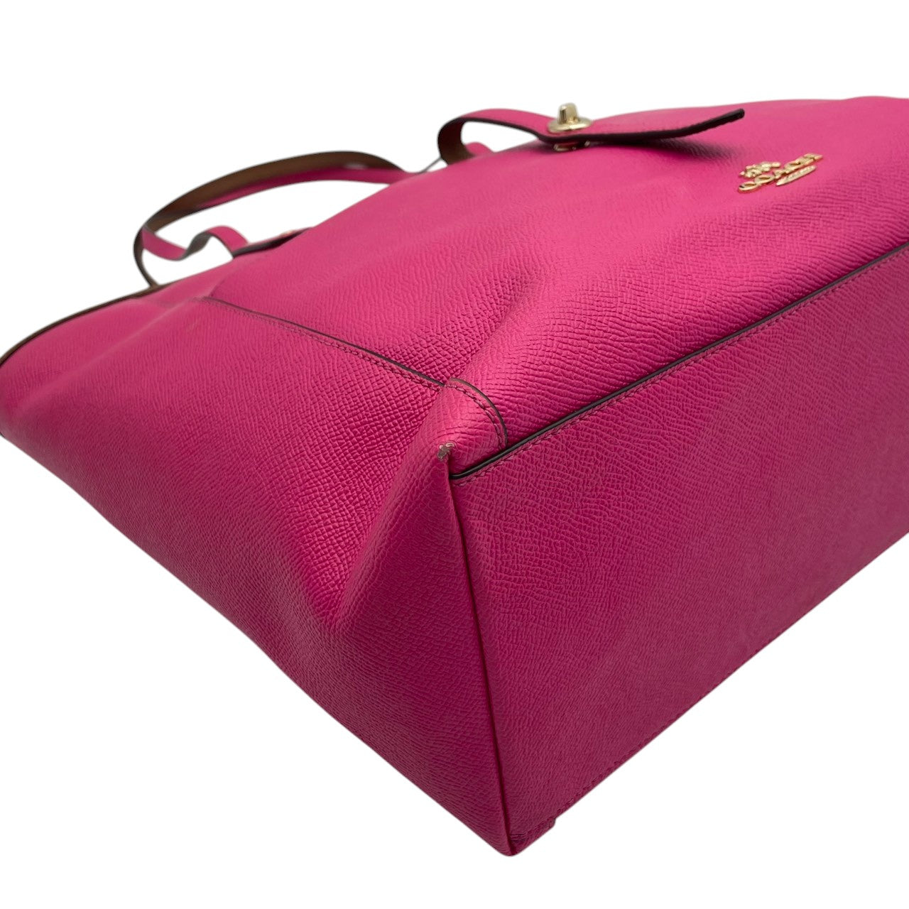 【良品】コーチ COACH シティー トート ウィズ ポーチ クロスグレイン レザー F59125 ピンク トートバッグ 大容量 A4収納 通勤 通学 デイリー お出かけ レディース 定番 人気 鞄 カバン S81