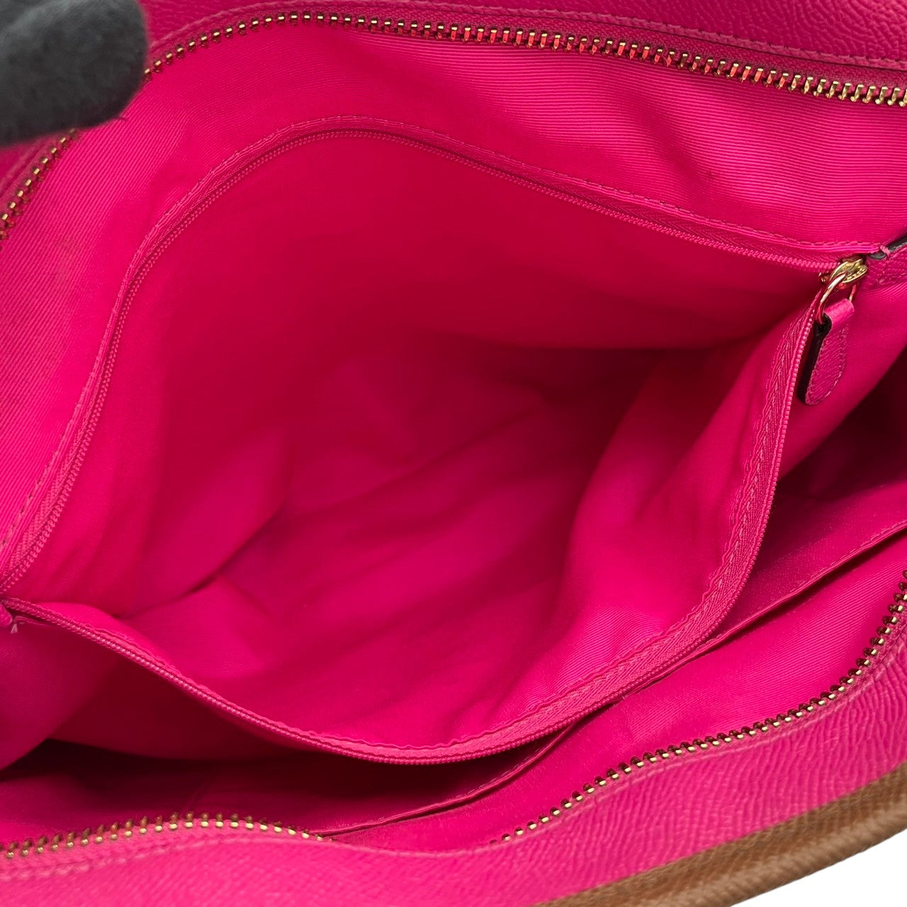 【良品】コーチ COACH シティー トート ウィズ ポーチ クロスグレイン レザー F59125 ピンク トートバッグ 大容量 A4収納 通勤 通学 デイリー お出かけ レディース 定番 人気 鞄 カバン S81