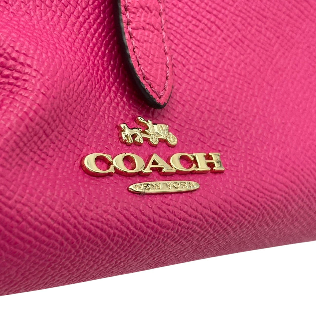 【良品】コーチ COACH シティー トート ウィズ ポーチ クロスグレイン レザー F59125 ピンク トートバッグ 大容量 A4収納 通勤 通学 デイリー お出かけ レディース 定番 人気 鞄 カバン S81