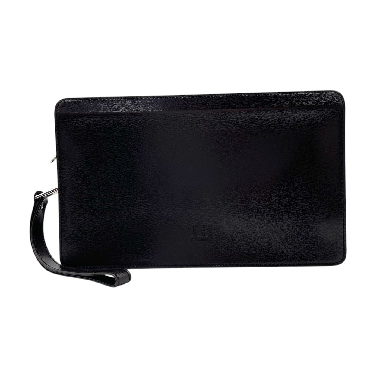 【美品】 ダンヒル dunhill セカンドバッグ クラッチバッグ レザー 本革 シボ革 ブラウン 茶 ゴールド金具 ロゴプレート ストラップ付 メンズ 紳士 ビジネス 通勤 出張 冠婚葬祭 フォーマル カジュアル デイリー お出かけ 上品 定番 S93