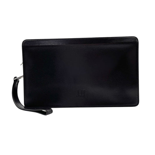 【美品】 ダンヒル dunhill セカンドバッグ クラッチバッグ レザー 本革 シボ革 ブラウン 茶 ゴールド金具 ロゴプレート ストラップ付 メンズ 紳士 ビジネス 通勤 出張 冠婚葬祭 フォーマル カジュアル デイリー お出かけ 上品 定番 S93