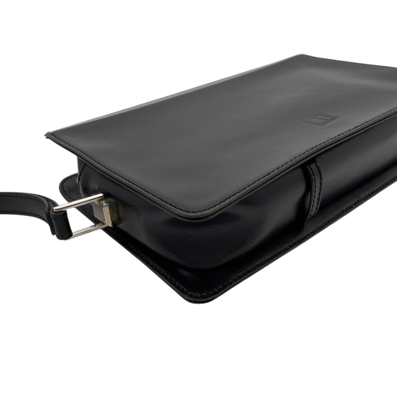 【美品】 ダンヒル dunhill セカンドバッグ クラッチバッグ レザー 本革 シボ革 ブラウン 茶 ゴールド金具 ロゴプレート ストラップ付 メンズ 紳士 ビジネス 通勤 出張 冠婚葬祭 フォーマル カジュアル デイリー お出かけ 上品 定番 S93