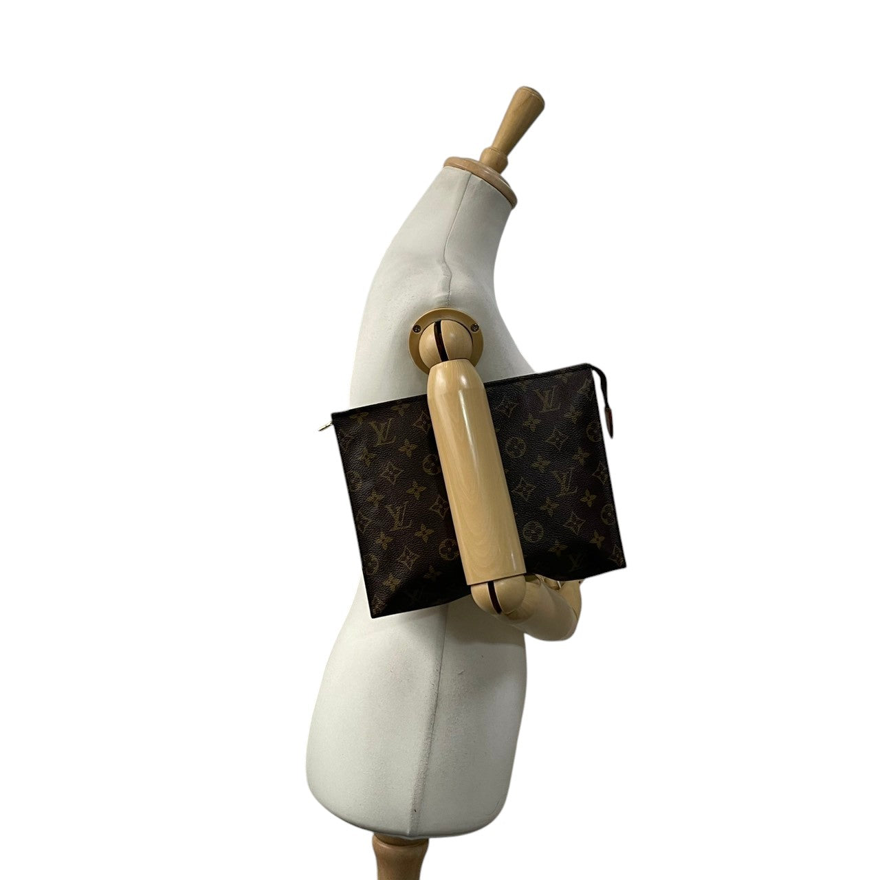 【良品】 ルイヴィトン LOUIS VUITTON ポッシュ・トワレット セカンドバッグ クラッチバッグ ポーチ モノグラム PVC レザー ブラウン 茶 ゴールド金具 メンズ レディース ユニセックス デイリー お出かけ 定番 人気 鞄 カバン S93