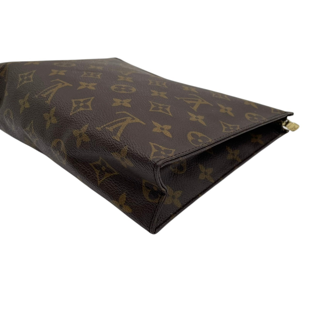 【良品】 ルイヴィトン LOUIS VUITTON ポッシュ・トワレット セカンドバッグ クラッチバッグ ポーチ モノグラム PVC レザー ブラウン 茶 ゴールド金具 メンズ レディース ユニセックス デイリー お出かけ 定番 人気 鞄 カバン S93