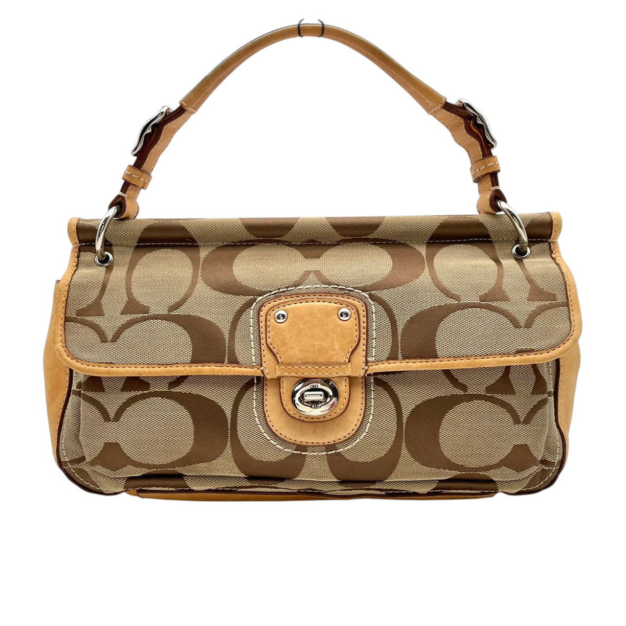 【良品】 コーチ COACH 19033 シグネチャー シティ ウィリス 2WAY ショルダーバッグ ハンドバッグ キャンバス レザー ベージュ 肩掛け 斜め掛け ターンロック レディース お出かけ エレガント カジュアル 定番 人気 鞄 カバン S82