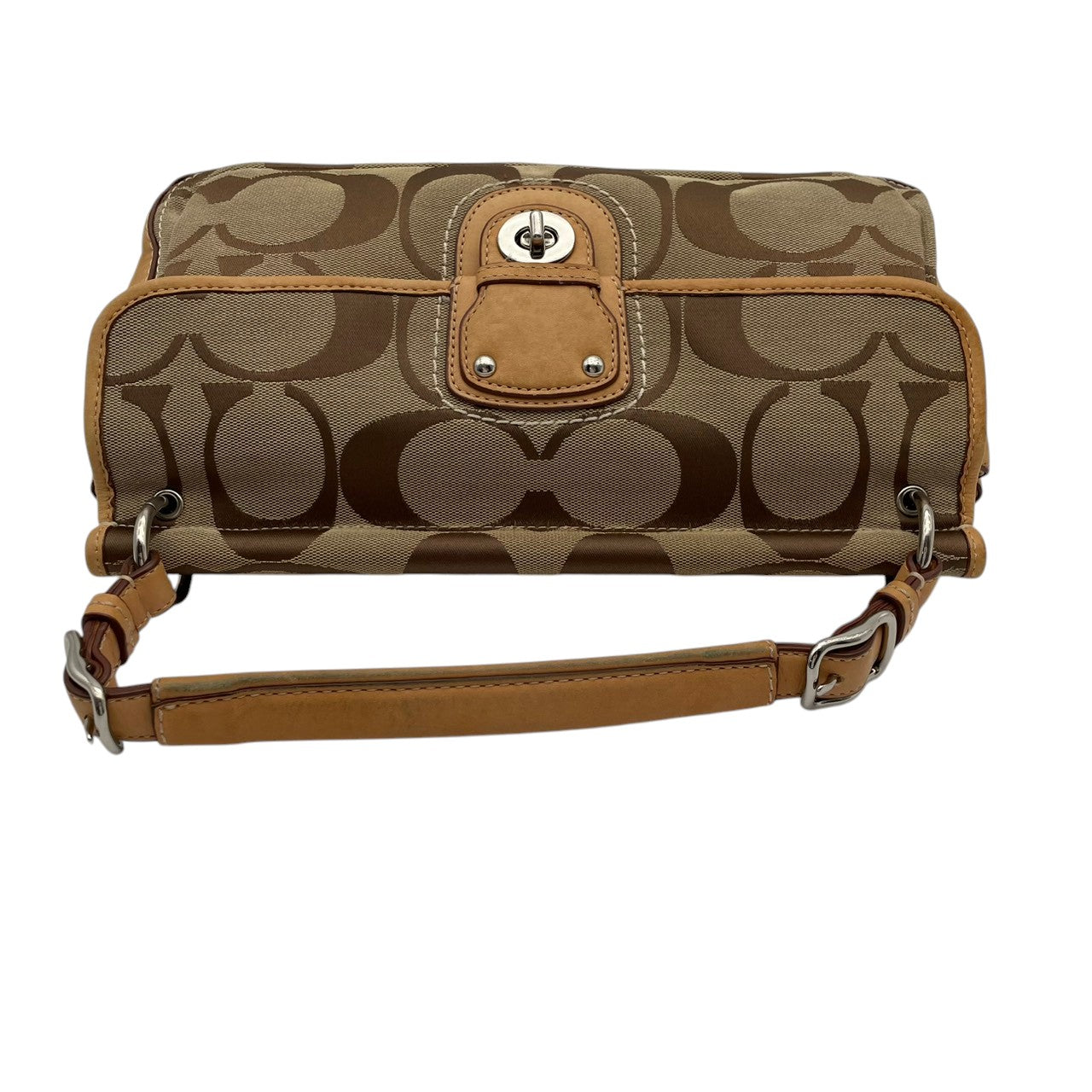 【良品】 コーチ COACH 19033 シグネチャー シティ ウィリス 2WAY ショルダーバッグ ハンドバッグ キャンバス レザー ベージュ 肩掛け 斜め掛け ターンロック レディース お出かけ エレガント カジュアル 定番 人気 鞄 カバン S82