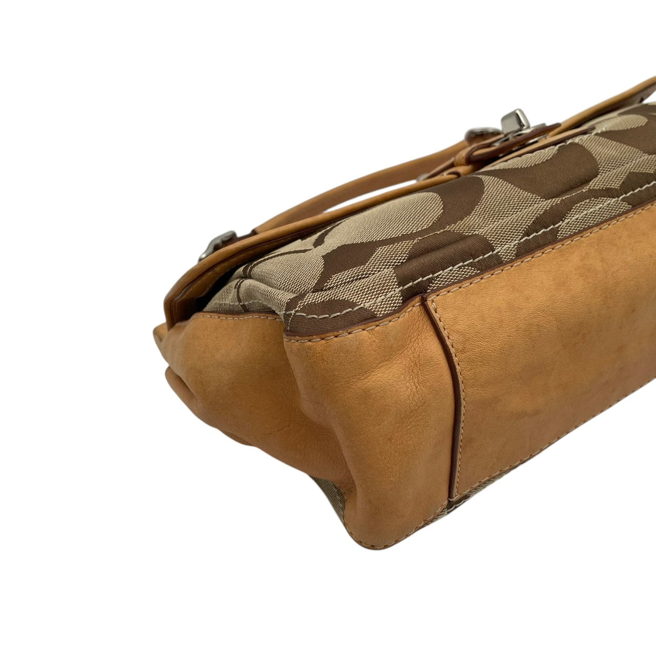 【良品】 コーチ COACH 19033 シグネチャー シティ ウィリス 2WAY ショルダーバッグ ハンドバッグ キャンバス レザー ベージュ 肩掛け 斜め掛け ターンロック レディース お出かけ エレガント カジュアル 定番 人気 鞄 カバン S82